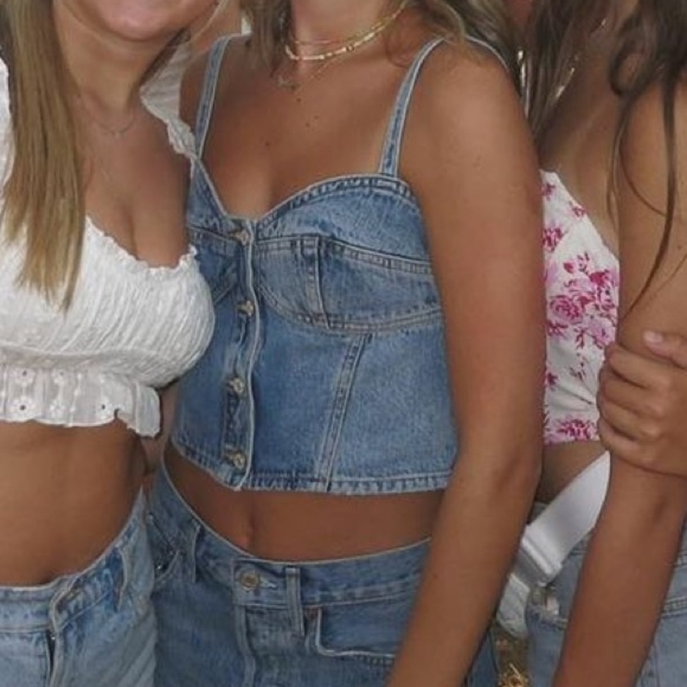 Agolde Lola Denim Bustier View 6